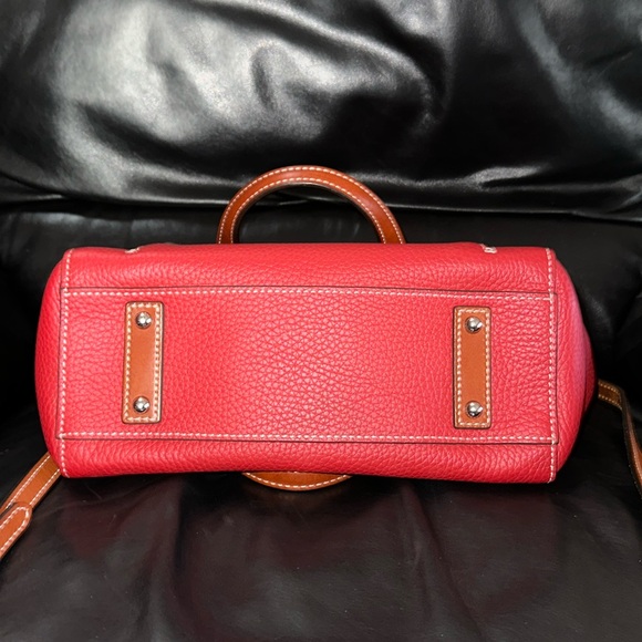 🔥🔥🔥Dooney & Bourke Red Leather Small Shopped Bag Satchel Crossbody Bag - Picture 6 of 14